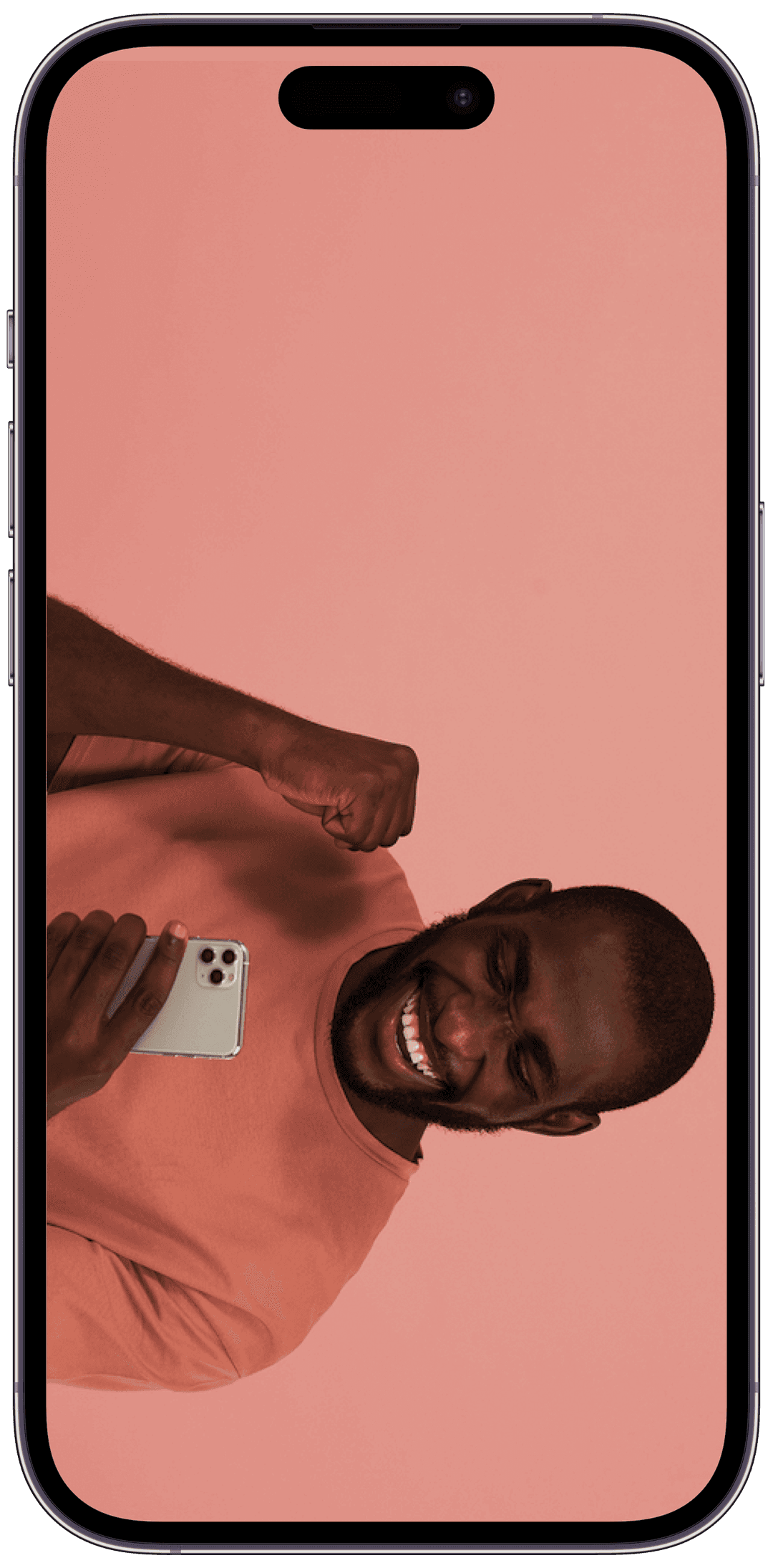 African american within iphone 13 frame